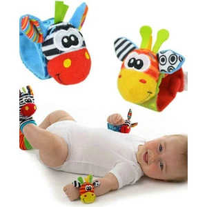Sozzy Toys Çıngıraklı Hışırtılı Bebek Bileklik ve Çorabı - 4 Parça Set