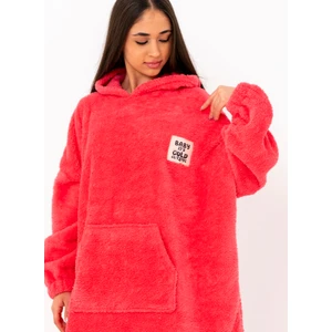 By Sezer Özer Kadın Sweatshırt Çift Taraflı Polar Giyilebilir Ev Battaniyesi