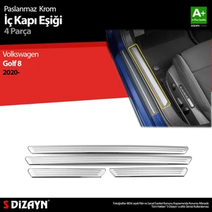 VW Golf 8 HB Krom İç Kapı Eşiği 4 Prç. 2020-2024