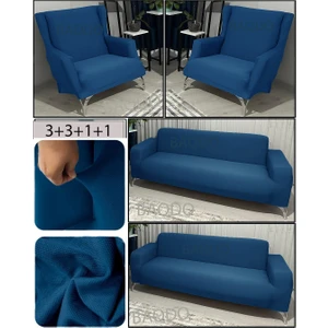 Baqdo Bal Peteği Koltuk Örtüsü 3+3+1+1 Lastikli Esnek Kanepe, Çekyat Kılıfı, Yıkanabilir balpetek 3311 Takım