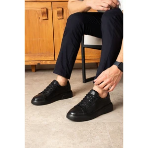 Safari Ayakkabı Tommy Erkek  Deri Sneaker Ayakkabı Siyah