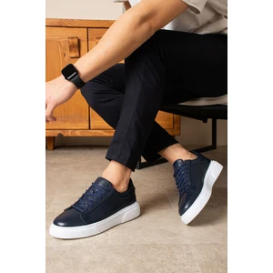 Safari Ayakkabı Tommy Erkek  Deri Sneakers Ayakkabı Lacivert