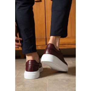 Safari Ayakkabı Tommy Erkek  Deri Sneaker Ayakkabı Bordo