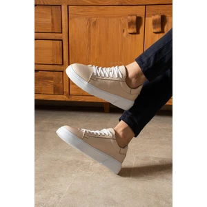 Safari Ayakkabı Tommy Erkek  Deri Sneaker Ayakkabı Bej