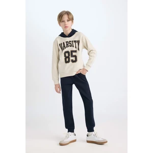 Erkek Çocuk 2'li Takım Baskılı Kapüşonlu Sweatshirt Üst Beli Lastikli Jogger Eşofman Altı D4741A8NS