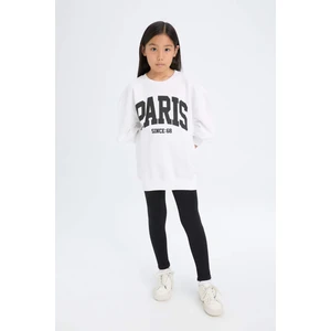 Kız Çocuk 2'li Takım Baskılı Sweatshirt Uzun Tayt D6453A8NS