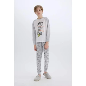 Erkek Çocuk Pijama Takımı Baskılı Uzun Kollu Üst Uzun Alt D8780A8NS