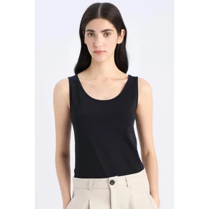 Slim Fit Dar Kesim Basic Düz Bisiklet Yaka Siyah Atlet I1059AZ25SM