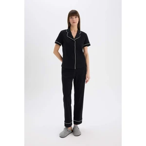 Pijama Takımı Kısa Kollu Üst Uzun Esnek Belli Altı-Fall in Love D0917AX25SP