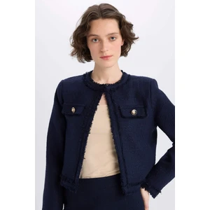 Crop Bisiklet Yaka Tweed Blazer Ceket D5040AX25SP