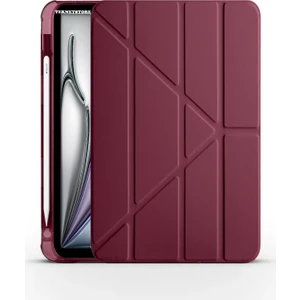 TEKNETSTORE iPad Air 13 İnç 2024 M2 Kılıf Kalem Şarj Bölmeli Stadlı Uyku Modlu Arkası Silikon Akıllı Case