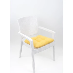 Mega Sarı Sandalye Minderi 45X45 Özel Dikişli Bağcıklı