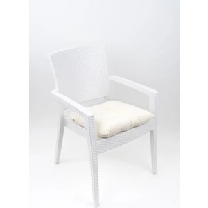 Mega Krem Sandalye Minderi 45X45 Özel Dikişli Bağcıklı