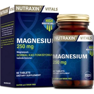Magnesium 250 Mg 60 Tablet Magnezyum Sitrat İçeren Takviye Edici Gıda.