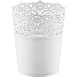 Dantel Desenli Saksı Beyaz Renkli 1 Adet