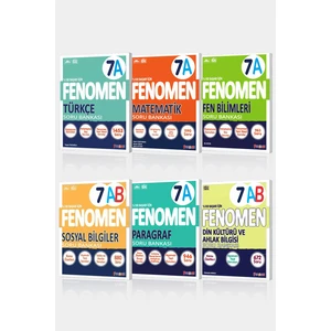 Fenomen Yayınları 7. Sınıf 6'lı A Set Matematik -  Fen Bilimleri -  Türkçe -  Sosyal Bilgiler - Paragraf - Din Kültürü ve Ahlak Bilgisi