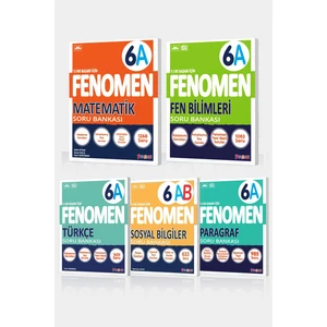 Fenomen Yayınları 6. Sınıf 5'li A Set Matematik – Fen Bilimleri -  Türkçe -  Sosyal Bilgiler - Paragraf