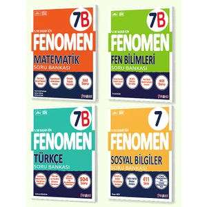 Fenomen Yayınları 7. Sınıf 4'lü Set MatematikB -  Fen BilimleriB -  TürkçeB - Sosyal Bilgiler