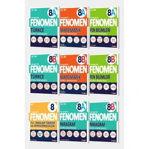 Fenomen Yayınları 8. Sınıf 9'lu A-B Tüm Dersler Set