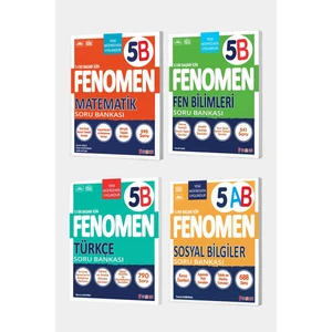 Fenomen Yayınları 5. Sınıf 4'lü B Set Matematik - Fen Bilimleri -  Türkçe – Sosyal Bilgiler