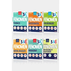 Fenomen Yayınları 5. Sınıf 6'lı Set MatematikA -  Fen BilimleriA -  TürkçeA -  Sosyal BilgilerA - ParagrafA - Din Kültürü ve Ahlak BilgisiAB