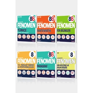 Fenomen Yayınları 8. Sınıf 6'lı B Set Matematik -  Fen Bilimleri -  Türkçe - T.C. İnkılap Tarihi ve Atatürkçülük - Paragraf - Din Kültürü ve Ahlak Bilgisi