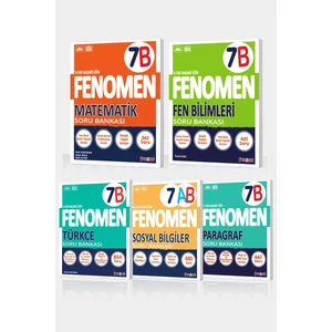 Fenomen Yayınları 7. Sınıf 5'lı B Set Türkçe - Matematik - Fen Bilimleri - Sosyal Bilgiler - Paragraf Soru Bankası