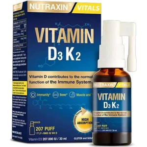 Vitamin D3 K2 Sprey 30 ml D3 ve K2 Vitamini İçerikli Takviye Edici Gıda.