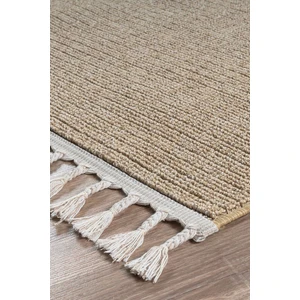 Simerev Halı Bej Bukle Dokuma Modern Saçaklı Salon Mutfak Çocuk Yatak Oturma Odası Halısı Yolluk Kilim Halı Kahve