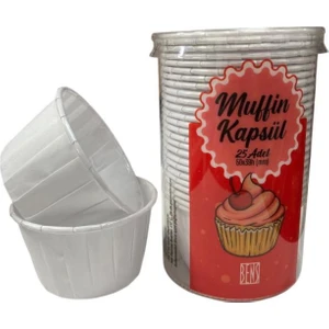 Cupcake/muffin /suffle Kek Kapsülü Beyaz 25 Li