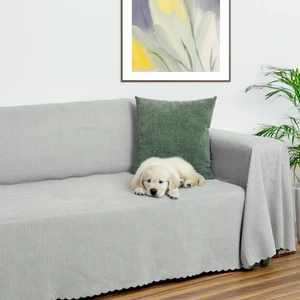 Latuda Home Mikrofiber Şönil Fitilli Minimalist Koltuk Örtüsü -175 x 300  cm  Large, Çift Taraflı, Kaymaz, Terletmez A.gri