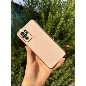 EMZ Aksesuar Gold Kenarlı Silikon Redmi Note 10S Kılıf