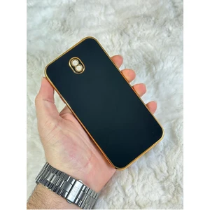 EMZ Aksesuar Gold Kenarlı Silikon Galaxy J7 Pro Kılıf