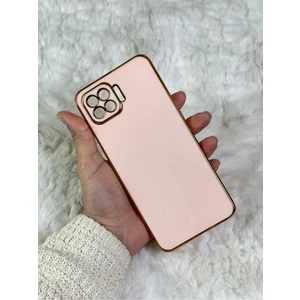 EMZ Aksesuar Gold Kenarlı Silikon Reno 4 Lite Kılıf