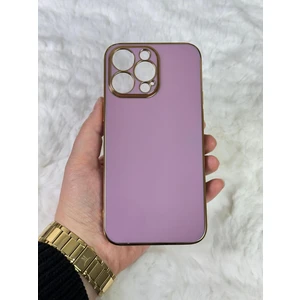 EMZ Aksesuar Gold Kenarlı Silikon iPhone 14 Pro Max Kılıf