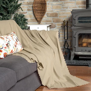 Latuda Home Mikrofiber Şönil Fitilli Minimalist Koltuk Örtüsü - 175 x 215  cm , Çift Taraflı, Kaymaz, Terletmez Bej