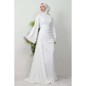 Giza Store Yasemin Saten Abiye Beyaz