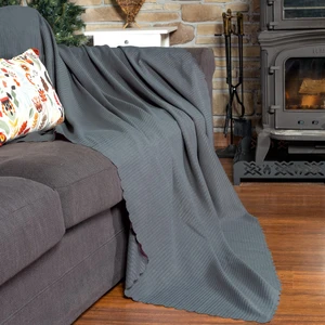 Latuda Home Mikrofiber Şönil Fitilli Minimalist Koltuk Örtüsü - 175 x 215 Cm, Çift Taraflı, Kaymaz, Terletmez Gri