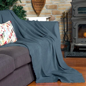 Latuda Home Mikrofiber Şönil Fitilli Minimalist Koltuk Örtüsü - 175 x 215 Cm, Çift Taraflı, Kaymaz, Terletmez  Mavi