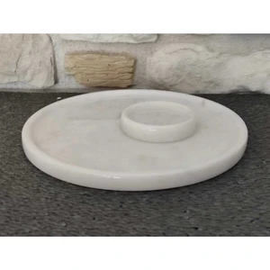 Polen Stone Beyaz Mermer 2'Li Servis Tabağı