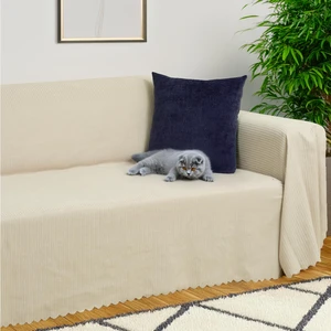 Latuda Home Mikrofiber Şönil Fitilli Minimalist Koltuk Örtüsü -175 x 350  cm   x large, Çift Taraflı, Kaymaz, Terletmez Camel