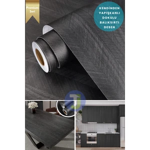 Kendinden Yapışkanlı Dokulu Balıksırtı Desen Premium Mutfak Duvar Dolap Kaplama 60 cm  x 100 cm