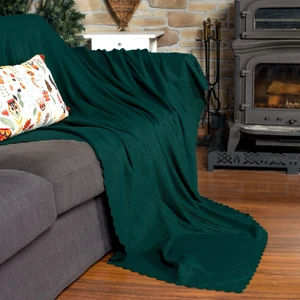 Latuda Home Mikrofiber Şönil Fitilli Minimalist Tekl Koltuk Örtüsü - 110 x 175  cm ,2 Adet Çift Taraflı, Kaymaz, Terletmez Zümrüt