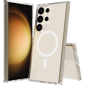 ZORE Galaxy S25 Ultra Uyumlu Kılıf Magsafe Şarj Özellikli Şeffaf Sert Pc  Embos Kapak-Şeffaf