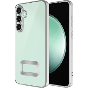 ZORE Galaxy A16 Uyumlu Kılıf Kamera Korumalı Logo Gösteren  Omega Kapak-Gümüş