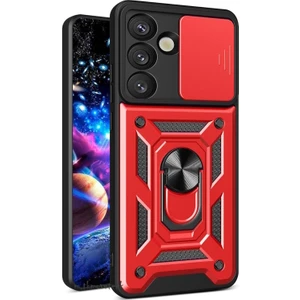 M.TK Moveteck Samsung Galaxy S25 Kılıf Kamera Korumalı Sürgülü Yüzüklü Standlı Armor Tank Kapak
