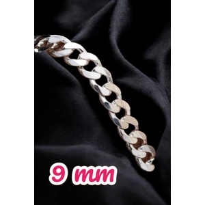 Moda Gümüş 925 Ayar Gümüş 9 mm Gurmet Modeli Erkek Gümüş Bileklik