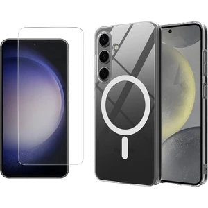 Samsung Galaxy S24 Plus Kılıf Kamera Korumalı Magsafe Sert PC Zore Porto Kapak + Nano Ekran Koruyucu