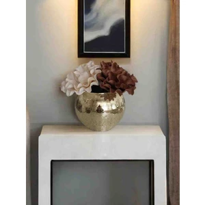 Işıltı Home Desing Işıltı Home Design Aynalı Cam Vazo Gold büyük boy