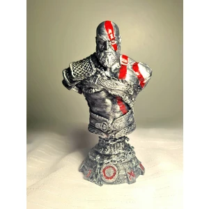 3D God Of War / Kratos Leviathan Büst Figürü / Playstation Oyun Karakteri 15CM/FANART